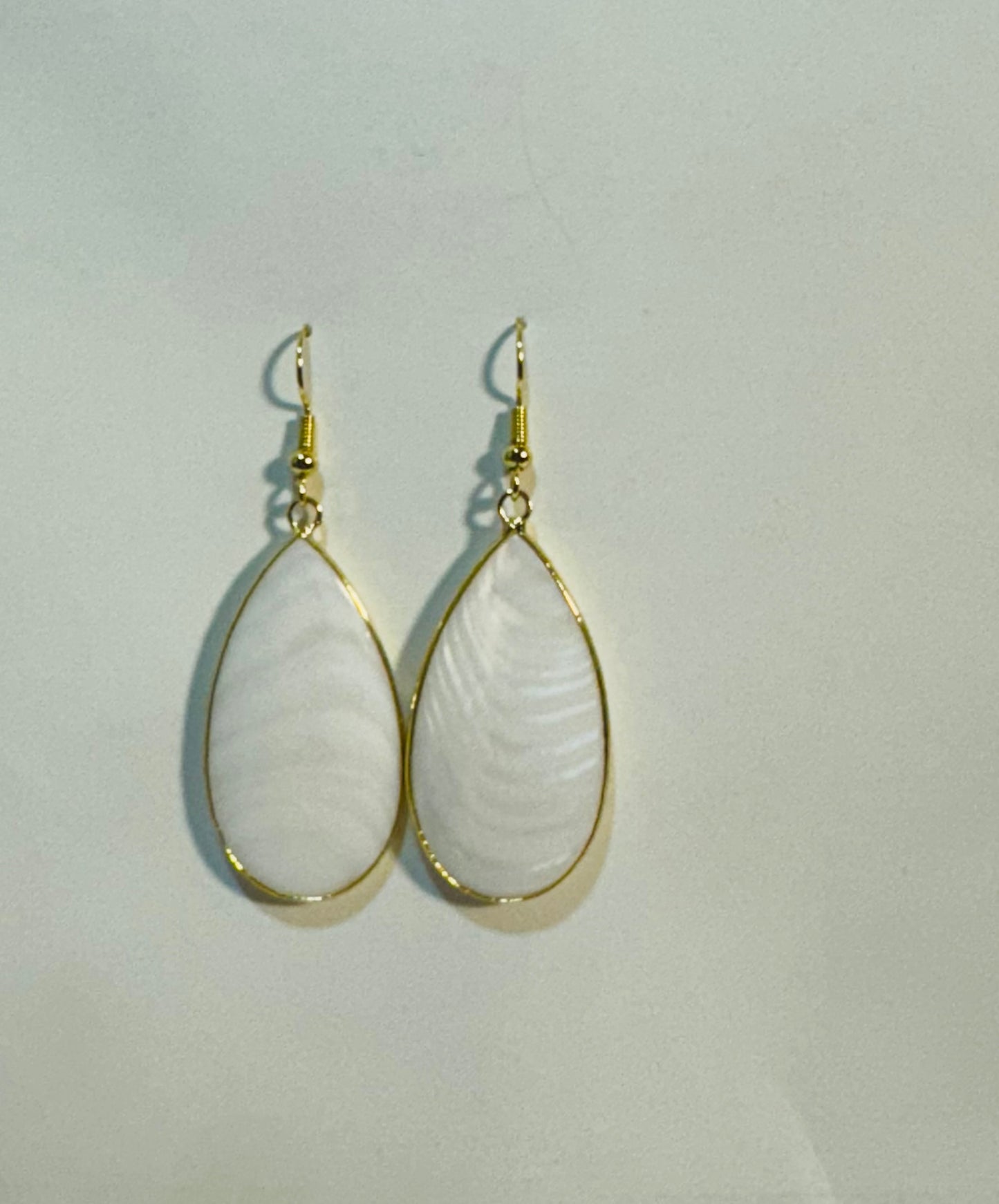 Gold plated seashell earrings