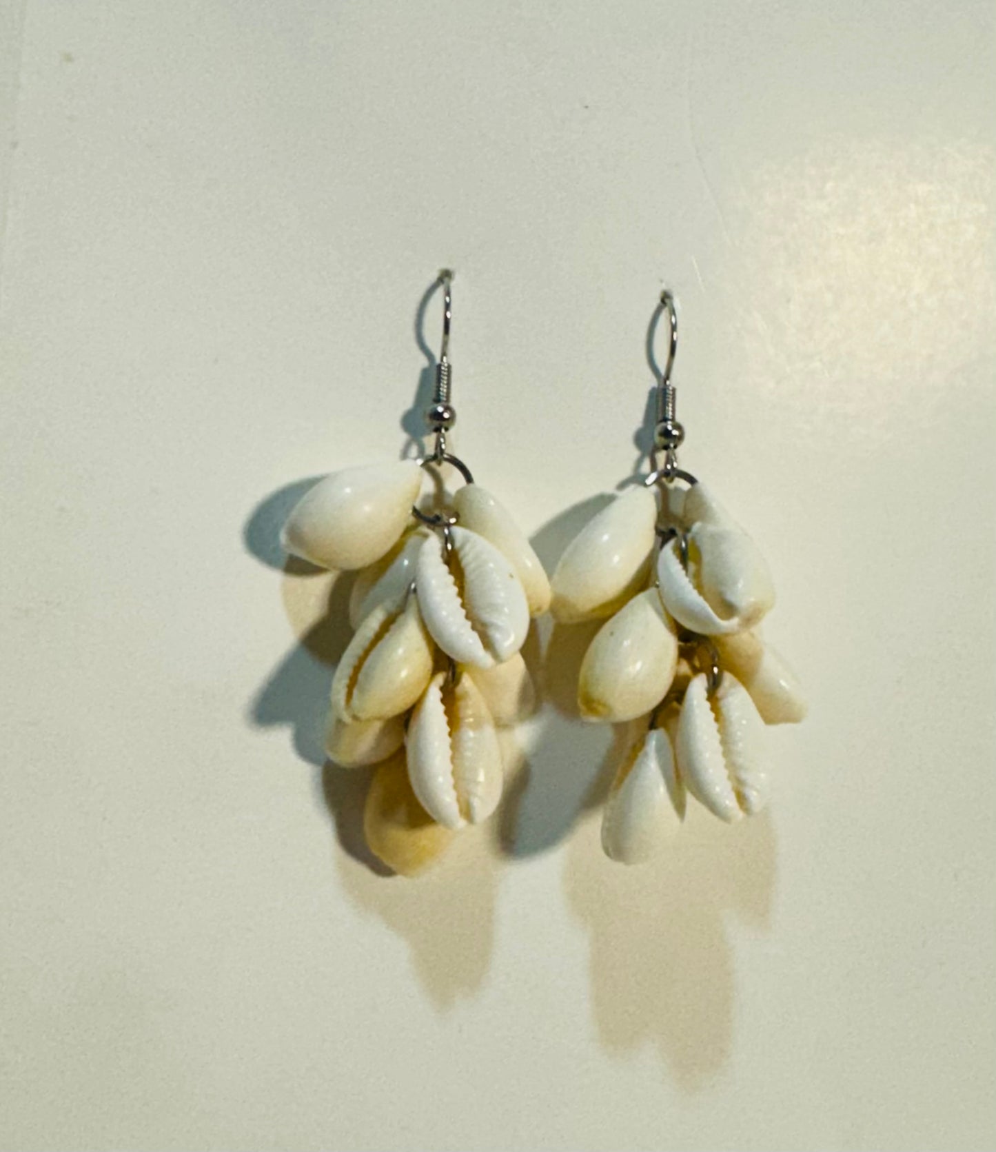 African seashell dangle earrings