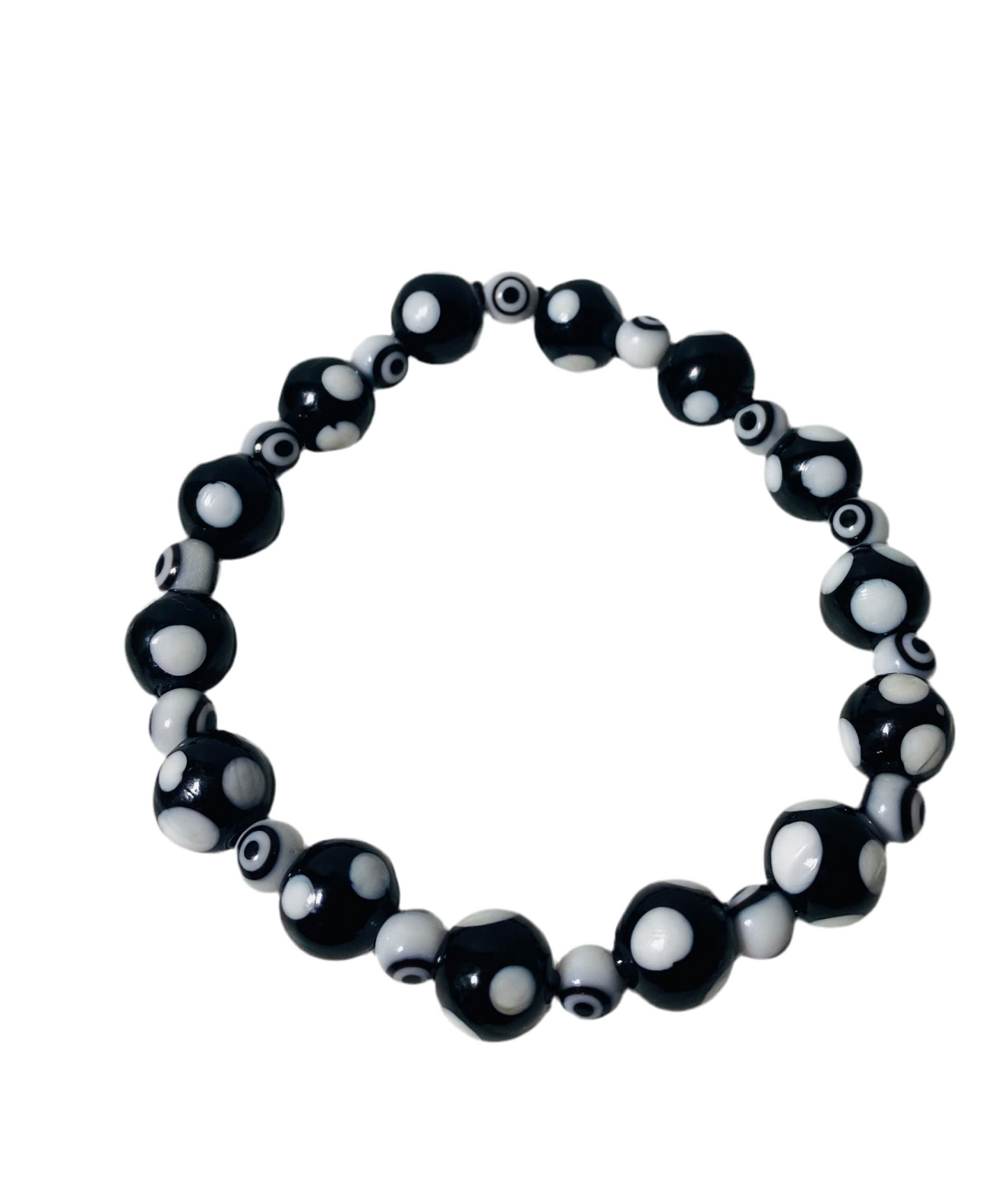 White and black evil eye contadiojo bracelet