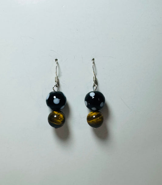 Handmade tiger eye contadiojo earrings