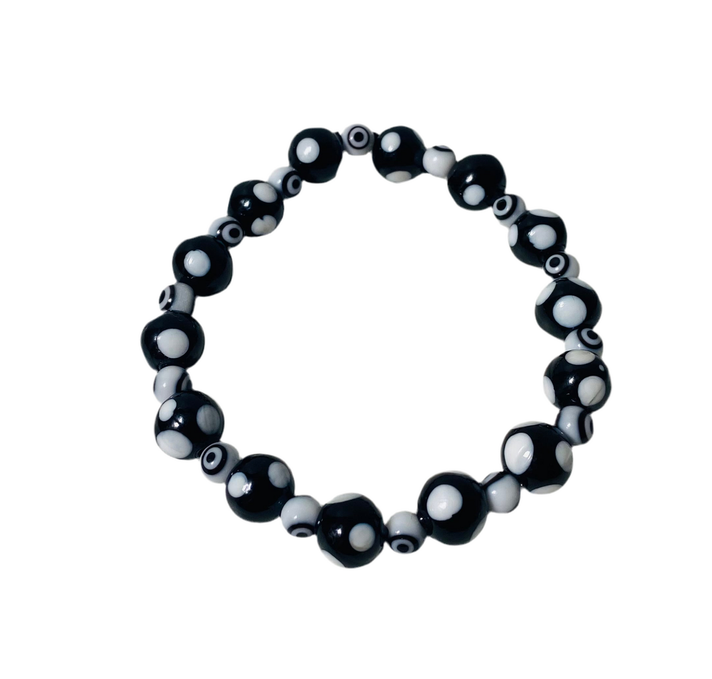 White and black evil eye contadiojo bracelet