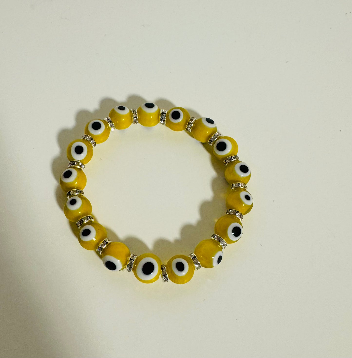 Yellow evil eye bracelet