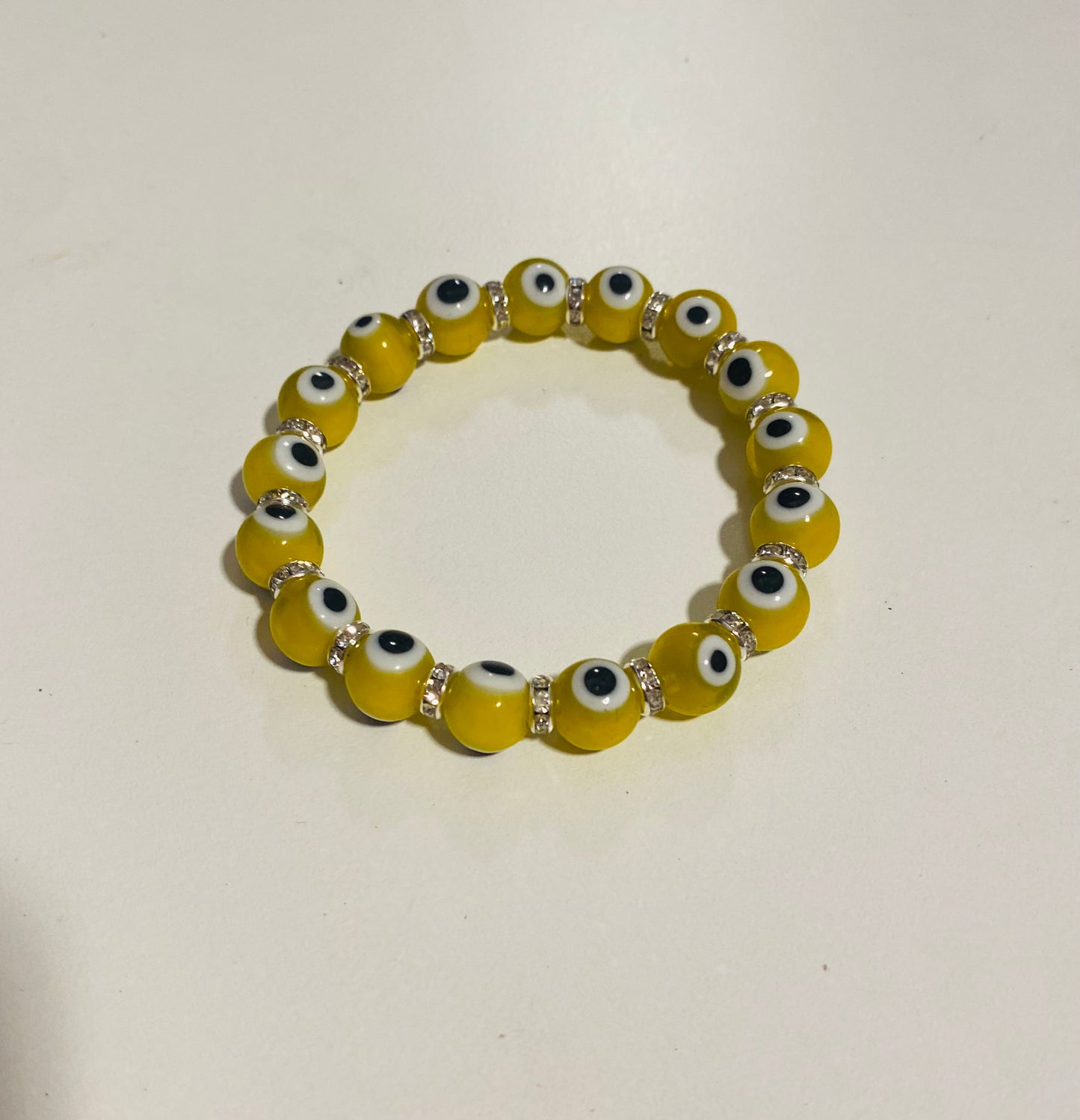 Yellow evil eye bracelet