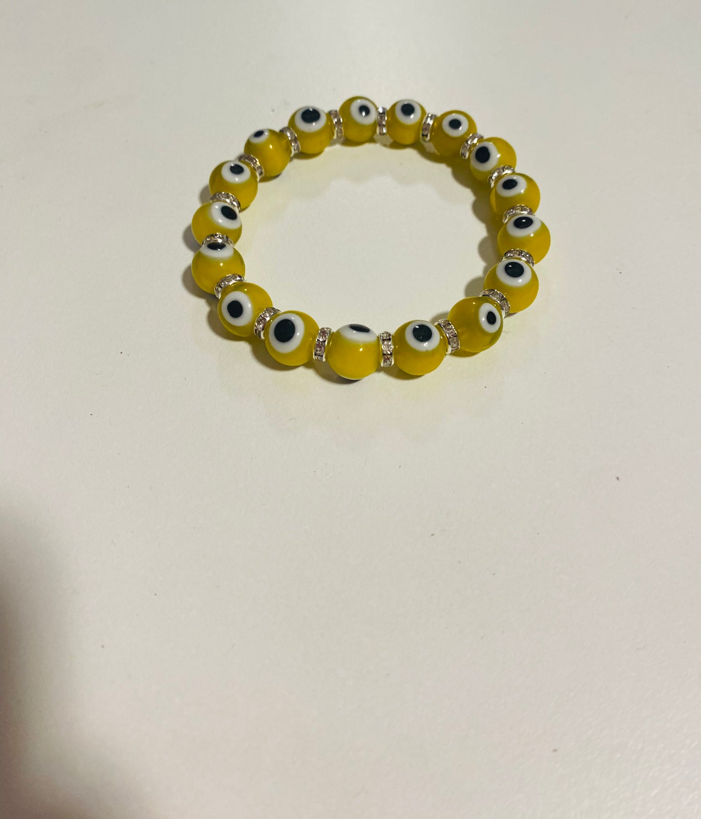 Yellow evil eye bracelet