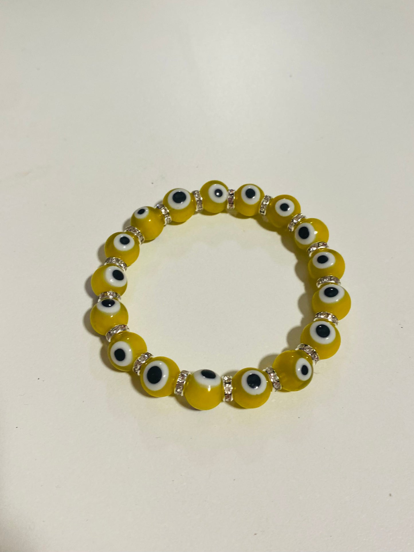 Yellow evil eye bracelet