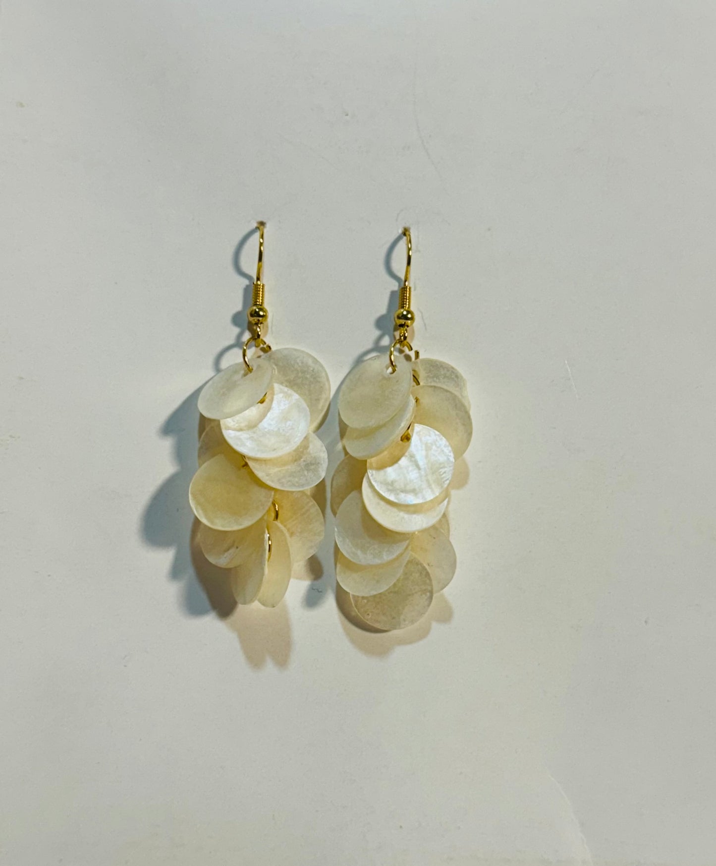 Gold plated Seashell dangling earrings