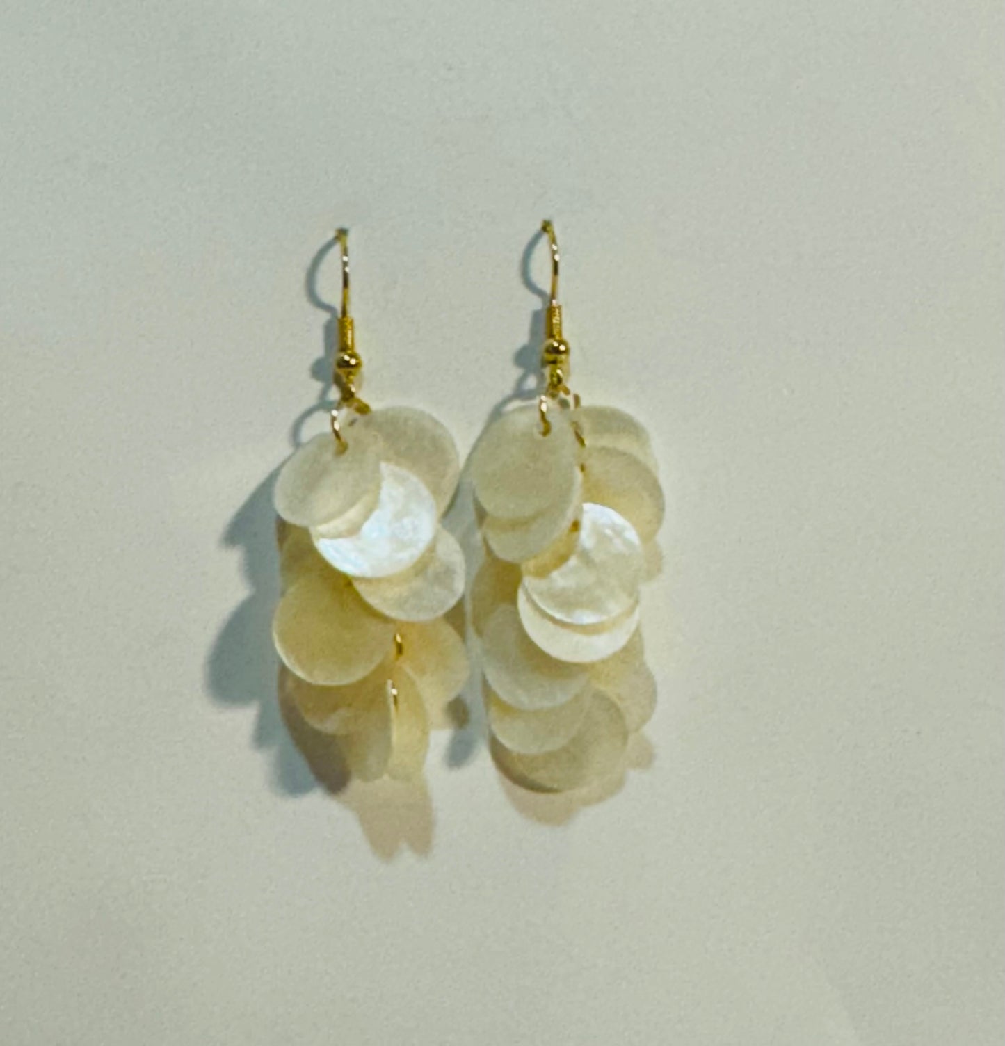 Gold plated Seashell dangling earrings