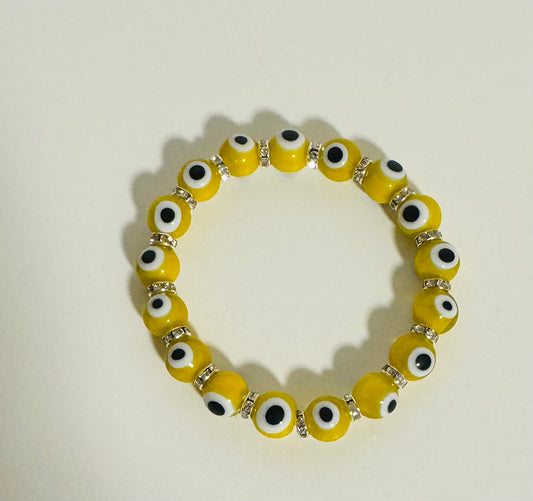 Yellow evil eye bracelet