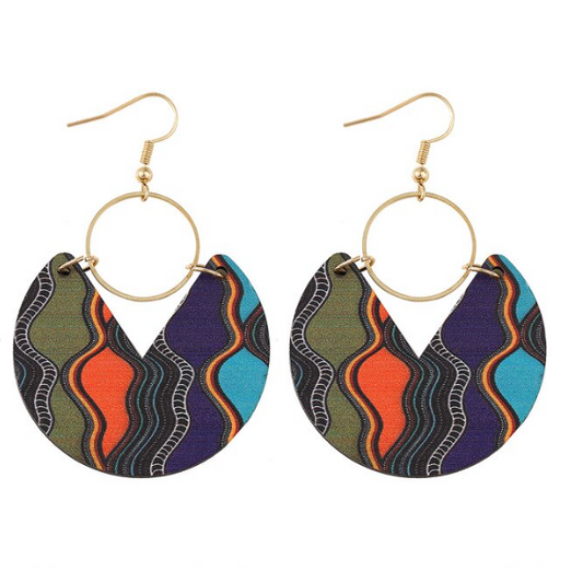 African themed pattern earrings