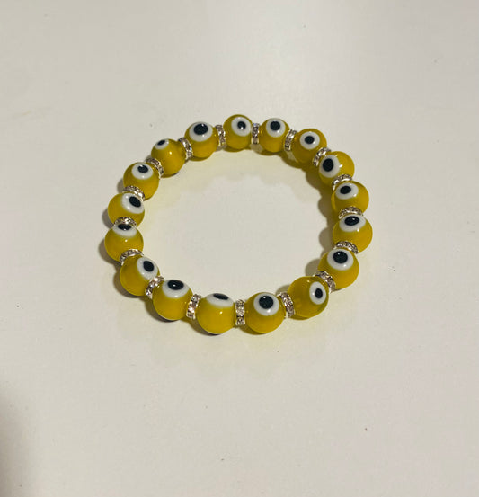 Yellow evil eye bracelet